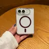 Adecuado para funda de teléfono plegable iPhone 18 Duo, funda protectora acrílica magnética transparente Apple 18D de cobertura total