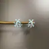 Brincos Doces de Flor com Gotejamento de Tinta Fresca, Cachos de Flores Caindo, Roupas Vintage