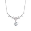 Collar de Plata Pura S999 Whale Joy Flor de Glicinia para Mujer, Nuevo Estilo Popular, Colgante de Gama Alta, Cadena para Clavícula Creativa Versátil
