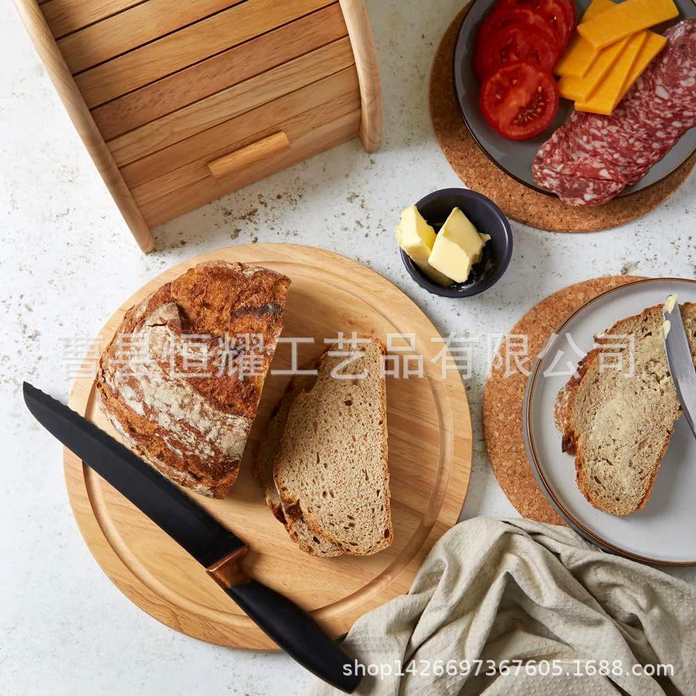 橡胶木餐盘圆形砧板 厨房菜板奶酪芝士板 家用托盘案板BSCI