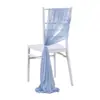 Cortina de Gasa para Respaldo de Silla para Decoración de Sillas de Boda en Iglesia al Aire Libre, Cortina de Gasa para Respaldo de Silla de Chifón Perlado Anti-Arrugas, Venta al por Mayor