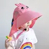 Chal de Dibujos Animados Sombrero de Pescador de Ala Ancha Sombrero de Sol con Protección Solar para Niños y Niñas Verano Transpirable Protección de Cuello Sombrero de Sol
