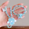 Set de Collar y Pulsera de Perlas para Niñas, Perlas de Colores, Joyería para Niñas, Colgante de Dibujos Animados con Lazo, Accesorios para Niñas