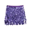 2024 estilo europeo y americano primavera nueva falda mini de lentejuelas para mujer falda corta 9980