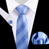 Corbata de alta gama para negocios, pañuelo de bolsillo, 3 piezas, regalo para hombre, vestido de boda, corbata de poliéster de seda, corbata de traje