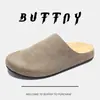 Sandálias Casuais Slip-On de Solado Grosso para Uso Externo, Chinelos Clássicos Retrô Novos Birkenstock, Meio Chinelos com Biqueira