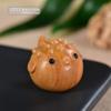Colgante de pez globo enojado tallado en madera de sándalo rojo, colgante de juego de texto de madera de ciprés coloreada, accesorios DIY, lindo regalo para pareja
