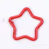 Hebilla de Resorte de Estrella de Cinco Puntas Pintada de Metal Colorida Accesorios para Joyería Llavero DIY Hecho a Mano Anillo de Conexión Colgante Venta al por Mayor