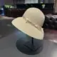 Sombrero de Paja con Lazo Estilo Hepburn para Mujer, Protección Solar de Verano, Moderno y Versátil, Sombrero de Paja Estilo Vacaciones para Adelgazar el Rostro