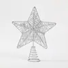 Decoración Navideña 20cm Estrella para la Punta del Árbol Estéreo Espolvoreada Estrella Pequeña de Cinco Puntas Accesorios para Decoración del Árbol de Navidad Estrella para la Punta del Árbol