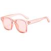 Gafas de Sol Cuadradas Versátiles, Gafas Cuadradas Retro de Moda Populares entre Influencers Europeos y Americanos, Diseño Negro Único
