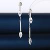 Aretes de Borla con Gotas de Agua de Lujo Ligero Aretes de Zirconia Microincrustada de Alta Gama Modificación de Rostro Largo con Aguja de Plata s925 para Mujer