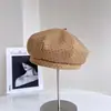 Boina de Moda Retro de Lunares para Otoño e Invierno para Mujer, Sombrero de Artista Casual Versátil para Adelgazar el Rostro, Elegante y Moderno Sombrero de Calabaza