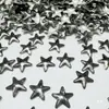 Estrella de cinco puntas pieza plana ceniza mineral Pieza para estampado en caliente Pieza de aluminio color gunmetal Belleza para teléfono móvil DIY Taladro caliente para camiseta Taladro de uñas para bufanda