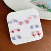 Conjunto de Brincos de Panda Desenho Animado Fofo Gotejamento de Óleo Fresco para Mulheres Agulha de Prata Nicho Luxo Leve High-end Delicado Brincos de Uma Semana