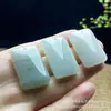 Pingente de Joia para Orelha de Jade Verde Natural de Tianshan, Xinjiang, Pingente de Jade Fofo em Formato de Gato para Meninas, em Estoque
