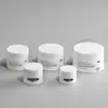 Botella de crema para ojos de doble capa de 20 g/30 g del fabricante con recipiente interior de PP, botella de subempaque de 5 g/10 g, tarro de crema de boca ancha portátil de 50 g