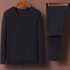 Roupa íntima térmica masculina outono e inverno terno de veludo dupla face gola média à prova de frio autoaquecimento roupas de outono e calças gola vertical