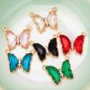 Accesorios DIY para Joyería Versión Coreana Nuevos Colgantes de Mariposa Colorida Linda Doble Colgante Incrustada con Pedrería Venta al por Mayor de Fabricantes de Muestras