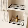Tapete de Dreno para Nicho de Banheiro Pequena Flor Simples Absorvente Secagem Rápida Suporte de Banheiro Tapete à Prova de Umidade Tapete Absorvente para Bancada de Banheiro