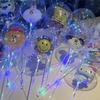 Caixa branca pequena bola de onda transparente com luz infantil desenho animado bola balão luminoso flash quadrado para empurrar a barraca