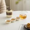 Crema Ning Xuan Estilo Portátil Taza Express Equipo de Té para Acampar al Aire Libre Set de Té de Viaje Tetera Regalo para Reunión Anual
