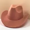 Sombreros de Cowboy Occidentales con Ala Enrollada, Populares para Ventas Transfronterizas en Otoño e Invierno, Sombreros de Fieltro de Lana para Hombres y Mujeres, Elegantes Sombreros Jazz con Ala Curva