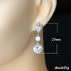 Cao Shi Europeo y Americano Transfronterizo Nuevo Super Flash Pendientes de Novia con Diamantes Pendientes Largos Joyería Creativa para Cena para Mujer