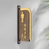 Señales Verticales de Baño Doble Cara para Hombres y Mujeres, Indicadores de Baño, Señales de Madera para Puerta de Baño de Hotel