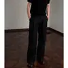 Estilo Old Money: pantalones casuales de lino, unisex, colección ligera de verano, pantalones largos ligeramente acampanados de pierna ancha, de cintura alta, pantalones de traje de pierna recta