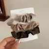 Scrunchie retrô com estampa de leopardo cor de café para outono, estilo coreano, moderno, versátil, elástico durável para rabos de cavalo e acessórios de cabelo