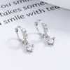 Pendientes cuadrados de circonita para mujer verano plata de ley 925 nuevo diseño personalizado borla hebilla de oreja simple joyería de oreja versátil