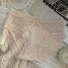 Puro desejo fluindo malha de cetim para meninas bordadas sexy malha semi-transparente confortável respirável bainha cuecas
