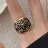 Anillo de Estrella de Ocho Puntas Microincrustado Estilo Retro Europeo y Americano para Mujer, Elegante y Moderno, Anillo Abierto Ajustable Versátil para Mujer