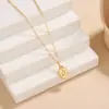 Cadena de Suéter Personalizada Transfronteriza Versátil Collar Chapado en Cobre Dorado para Mujer Diseño de Nicho Colgante de Rosa Hueca Joyería al por Mayor
