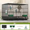 Jaula para Periquitos, Cacatúas, Agapornis, Villa de Pájaros Encriptada, Jaula de Pájaros Perla, Jaula Metálica Plegable para Coche