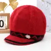 Gorro de Invierno para Mujeres de Mediana Edad y Mayores Abuela Mamá Persona Mayor Gorro Cálido Más Terciopelo Protección contra el Frío Lana Gorro de Punto para Señora Mayor