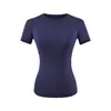 Camiseta esportiva slim fit de manga curta elástica estilo americano para mulheres, novo modelo de verão 2026, top hot girl justo que afina a cintura