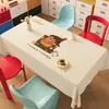Toalha de Mesa Cartoon 2026, Sem Lavar, Impermeável, à Prova de Óleo, Resistente ao Calor, Tapete para Mesa de Jantar, Tema Estrelas, Xadrez Estilo Ins para Mesa de Centro