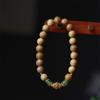 Pulsera Estilo Madera con Aroma a Leche, Pulsera de Pareja de Círculo Sencillo o Doble, Pulsera de Madera Yin, Accesorio de Piedra Shoushan, Joyería de Cuentas de Madera para Hombres y Mujeres