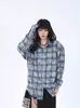 Directo del fabricante: Camisa a cuadros teñida anudada con flecos estilo americano retro chino para mujer, marca de alta gama de moda, camisa elegante y genial para verano-otoño