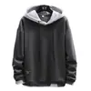 Sudadera con capucha para hombre, primavera y otoño, fina, holgada, marca de moda, chaqueta de dos piezas falsa, top casual de moda para hombre