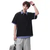 2026 Verão Novo Estilo Xadrez Caimento Solto Versátil Gola Redonda Manga Curta Camiseta para Homens Respirável Tendência Top Transfronteiriço