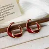 Pendientes Retro Estilo Francés Otoño e Invierno Moda Versátil Lujo Ligero Gama Alta Gota de Aceite Trenzados Pendientes de Temperamento Elegante Nicho para Mujeres