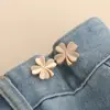 Trébol de Cuatro Hojas Cintura Ajustable Botón Desmontable Sin Costura Botón de Cintura Herramienta de Reducción de Cintura para Jeans