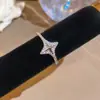 Anel Aberto de Renda com Zircônia Estilo Coreano Ins Moda Simples e Estiloso Anel Luxo Leve High-End Nicho Joia para o Dia a Dia