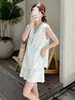 Conjunto de Chaleco Chaqueta y Pantalones Casual de Lujo Ligero de Verano 2026 Estilo de Viaje Elegante Holgado Sin Mangas para Mujer de Gama Alta