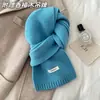 Bufanda Otoño e Invierno Nueva Lana Pura Cachemira Australiana 100% Color Puro Versátil Pareja Invierno Cálida Bufanda de Punto para Mujer