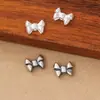 Plata de ley S925, estilo vintage, cuentas espaciadoras de nudo de mariposa con agujero pasante, hechas a mano para pulseras, collares y otros accesorios de joyería de plata DIY