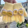 Lindos Guantes de Lana Tejida de Peluche para Niños en Otoño e Invierno para Prevenir el Frío y Mantener Caliente Guantes Completos con Lazo Estudiantiles para Exteriores